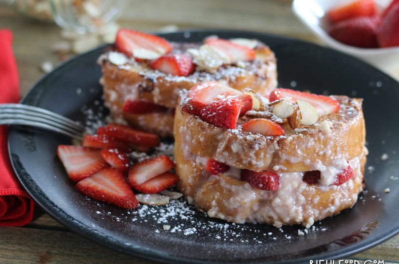 Stuffed French Toast with Fresh Strawberries and Cream Cheese