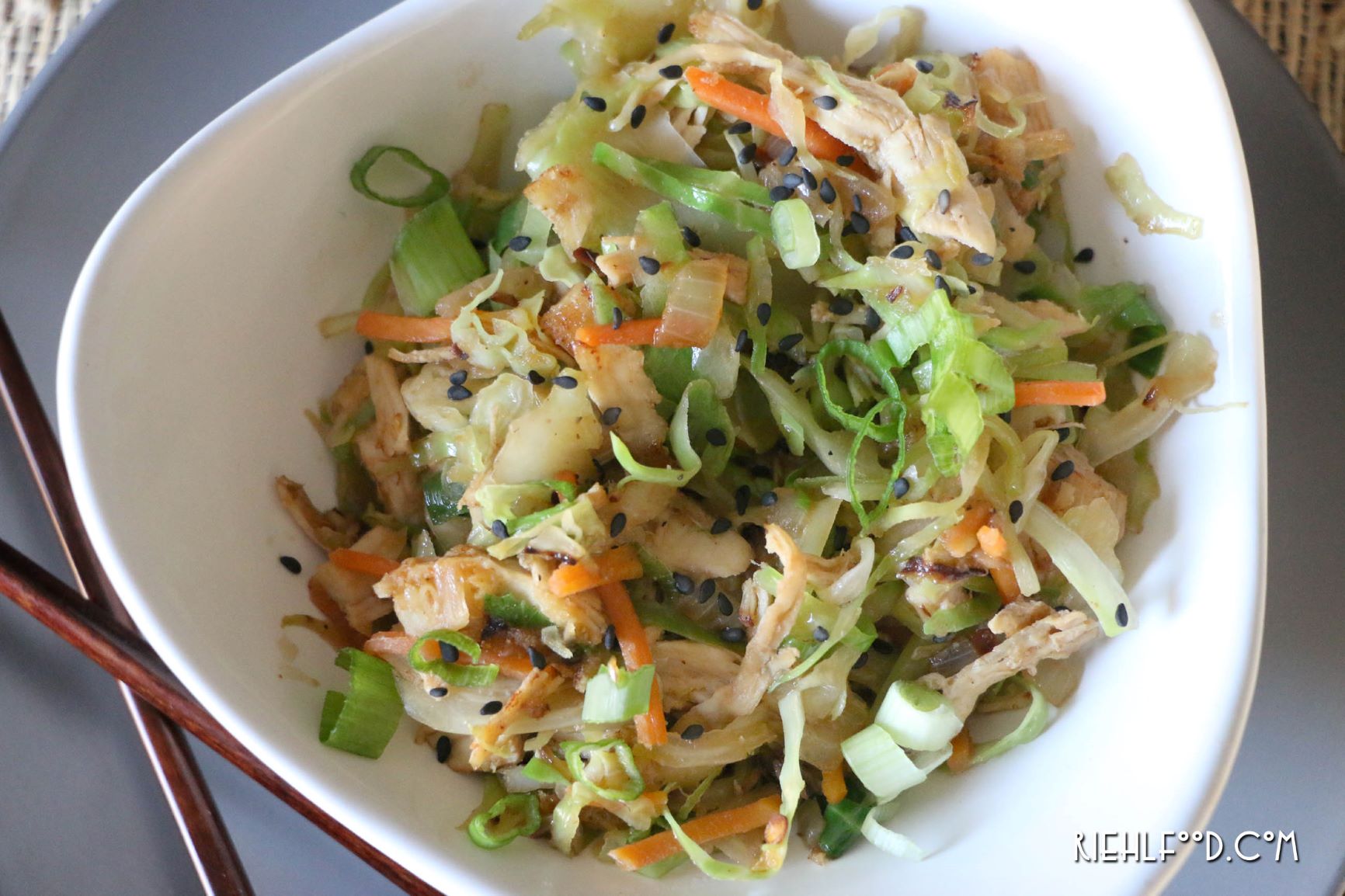Egg Roll Bowls w/ Chicken and Cabbage