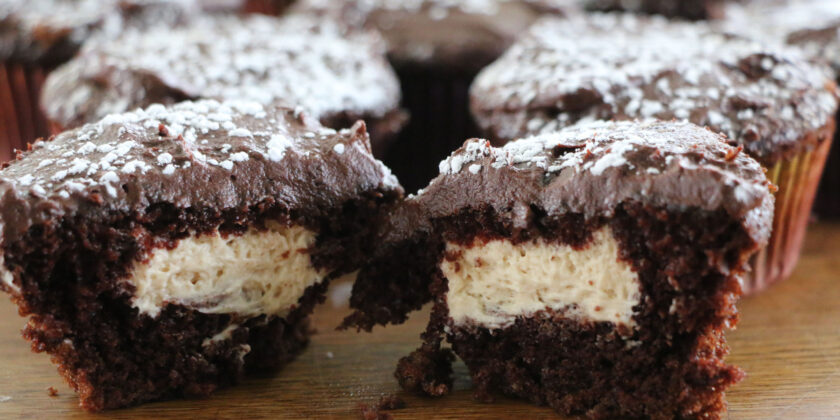 Chocolate Cupcakes w/Peanut Butter Whipped Cream Filling