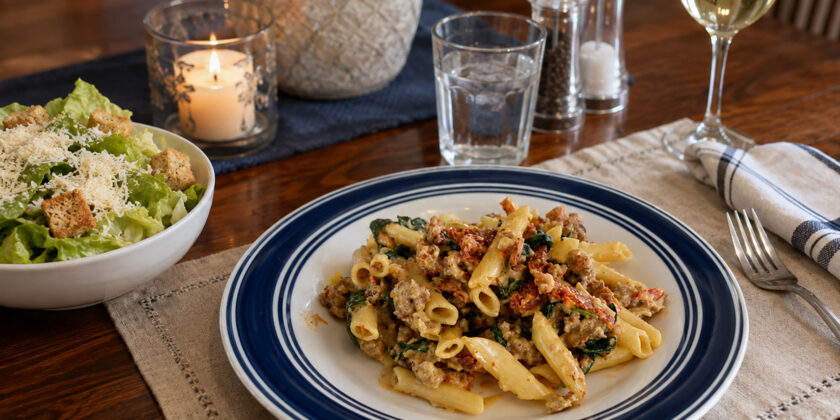 Creamy Penne With Sausage & Sun-Dried Tomatoes