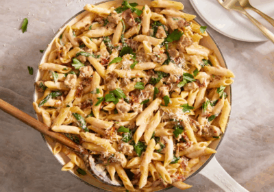 Creamy Penne With Sausage & Sun-Dried Tomatoes