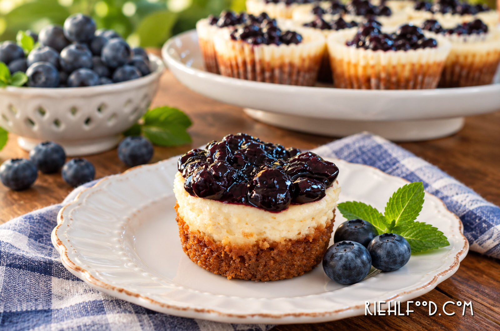 Mini Blueberry Cheesecakes