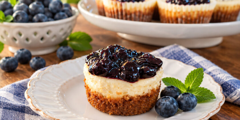 Mini Blueberry Cheesecakes